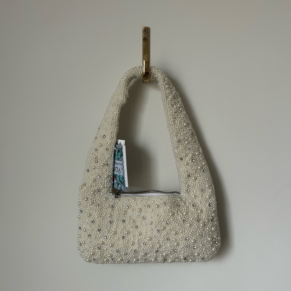 Beaded Pearl rhinestone shoulder Handbag